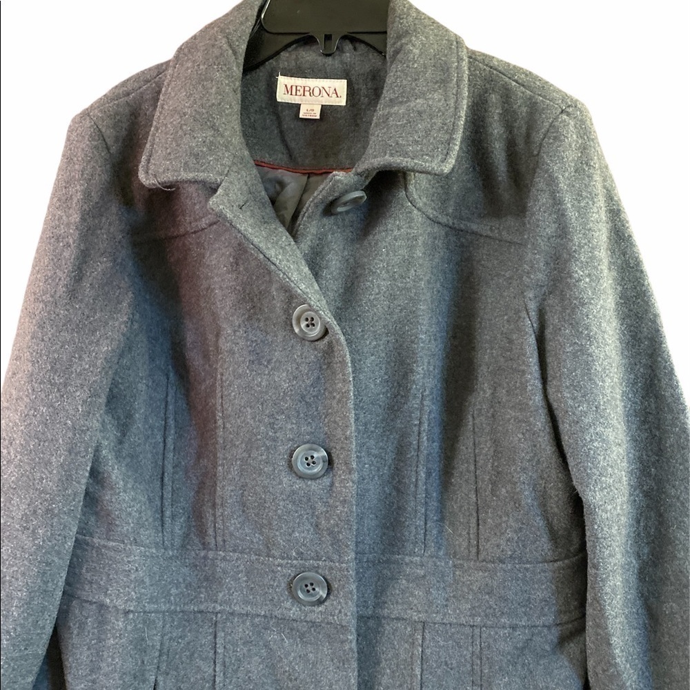 𝅺wool Medona Dress Coat Large MINT